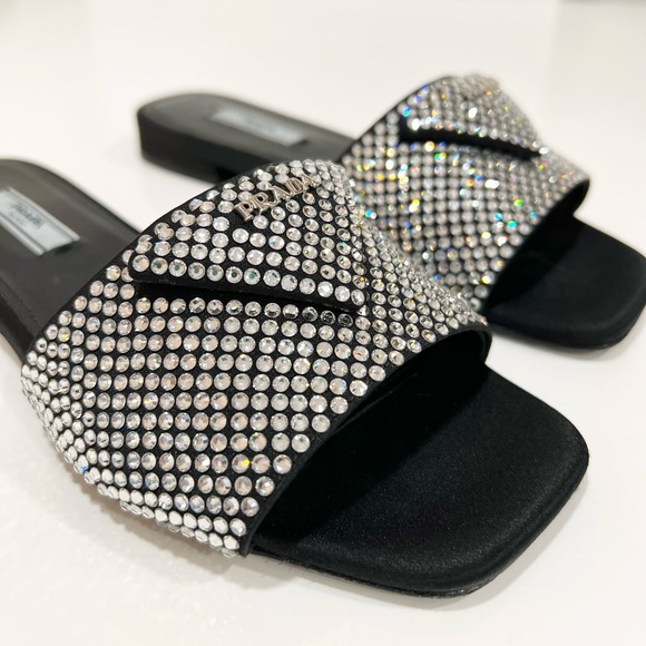 PRADA Crystal-Embellished Slides EU:36 - Picture 1 of 11